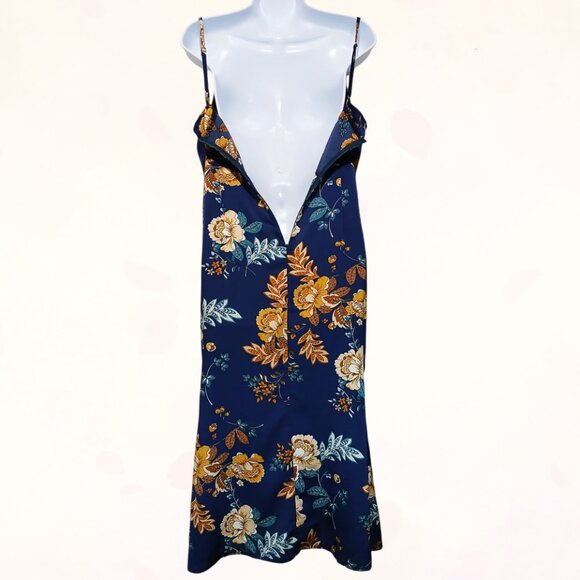 Canton Walker Cowl Neck Spaghetti Strap Satin Slip Wedding Guest Midi Dress Sz M - Picture 11 of 16
